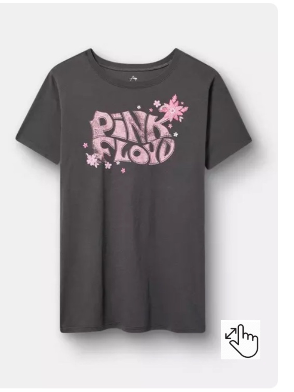 Pink Floyd Black Tee with Pink Floral Print
